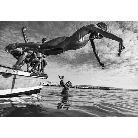 The freedom of nudity Black Modern Wood Framed Art Print with Double Matting by Coelho, Joao