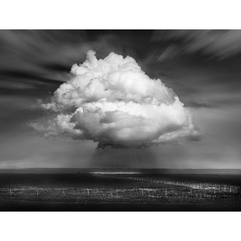 Landscape With Cloud White Modern Wood Framed Art Print by Winkler, Jens
