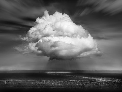 Landscape With Cloud Black Ornate Wood Framed Art Print with Double Matting by Winkler, Jens