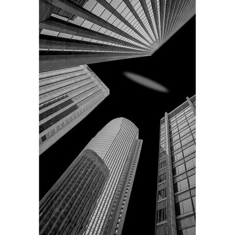 Skyscraper White Modern Wood Framed Art Print by Mao, Yun