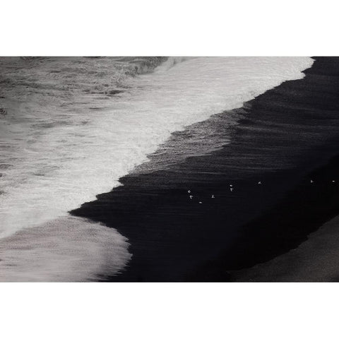 Black Beach Gold Ornate Wood Framed Art Print with Double Matting by Li, Yongnan
