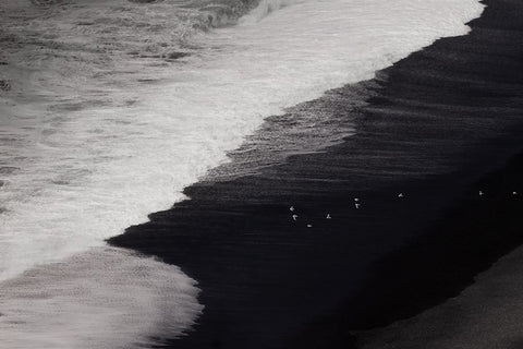 Black Beach Black Ornate Wood Framed Art Print with Double Matting by Li, Yongnan