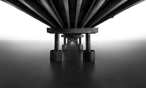 Bridge Black Ornate Wood Framed Art Print with Double Matting by Deng, Larry