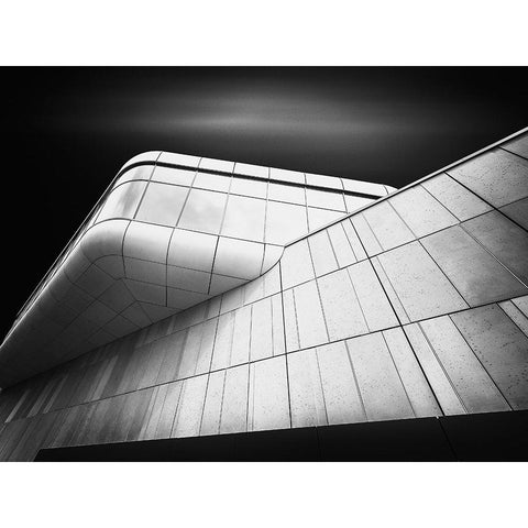 Balcony Black Modern Wood Framed Art Print with Double Matting by Vazan, Karol