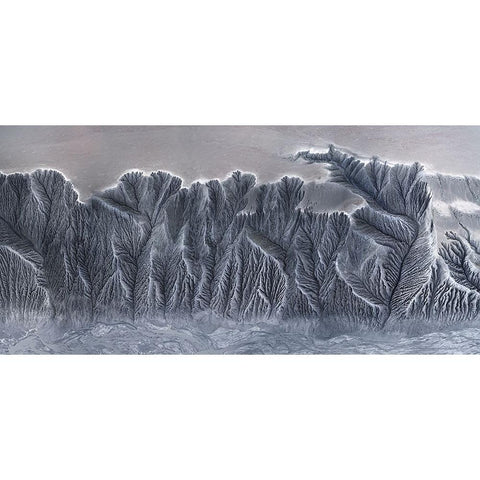 Earth Fissure White Modern Wood Framed Art Print by Cui, Yuan