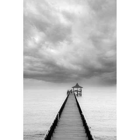 Destination White Modern Wood Framed Art Print by Sankar, Ravi
