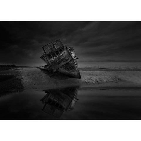 Point Reyes Black Modern Wood Framed Art Print by Deng, Larry