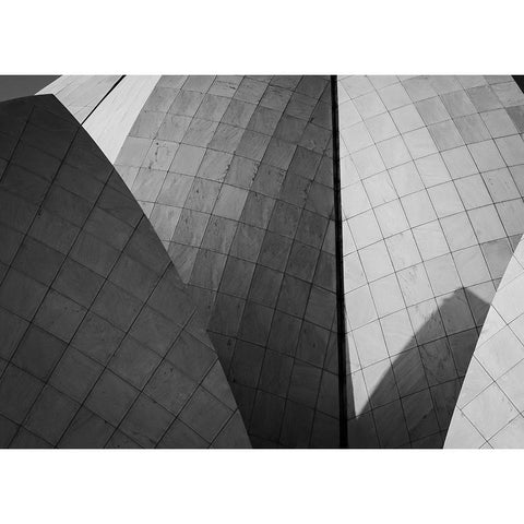 Lotus temple Black Modern Wood Framed Art Print with Double Matting by Chawla, Shobhit