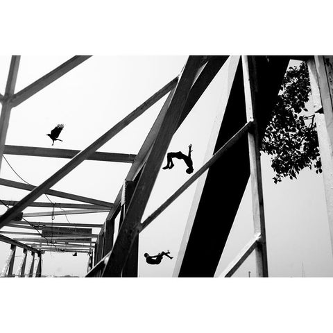 Kolkata-2022 Black Modern Wood Framed Art Print with Double Matting by Ganguly, Ananway