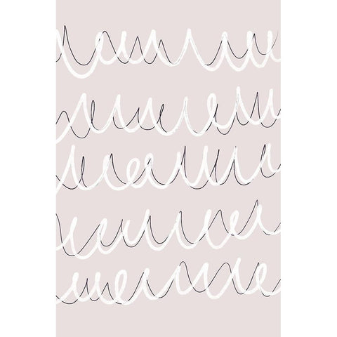 Irregular Scribbles White Modern Wood Framed Art Print by uplusmestudio