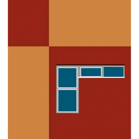 Abstract - Holon Israel Gold Ornate Wood Framed Art Print with Double Matting by Orbach, Arnon