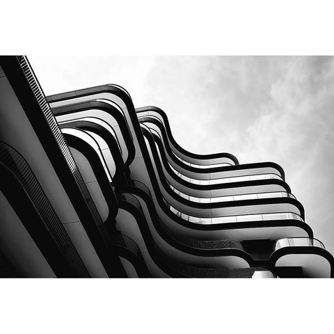 Shadowside Black Modern Wood Framed Art Print by Flour, Bruno