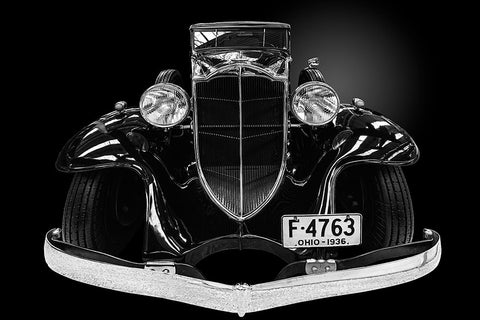 The Packard Light-Eight Black Ornate Wood Framed Art Print with Double Matting by Weber, Roland