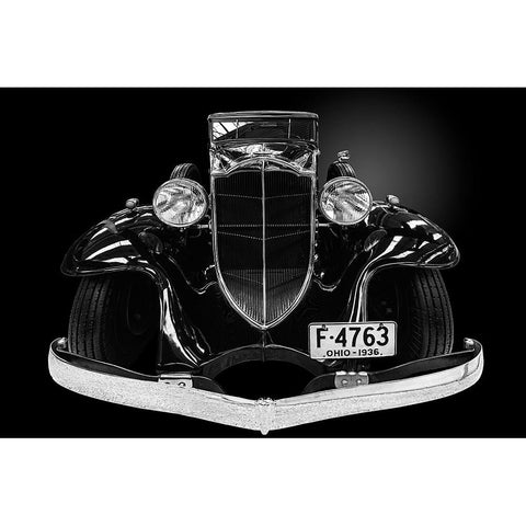 The Packard Light-Eight White Modern Wood Framed Art Print by Weber, Roland