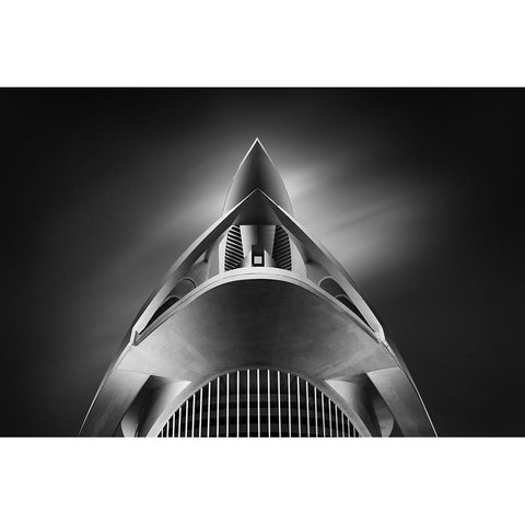 Palau De Les Arts White Modern Wood Framed Art Print by Figueras, Antoni