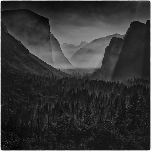 Tunnel View White Modern Wood Framed Art Print with Double Matting by Lin, Ning