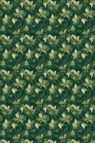 Green Leafs Pattern Black Modern Wood Framed Art Print by Treechild