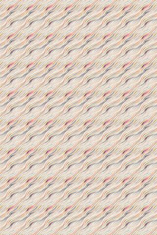 Pastel Waves Pattern Black Modern Wood Framed Art Print by Treechild