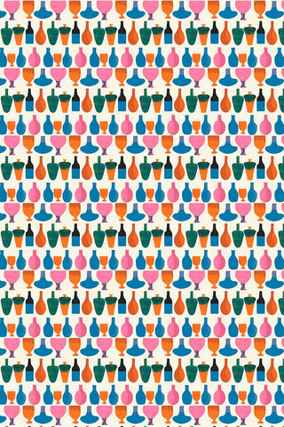 Kitchen Pattern White Modern Wood Framed Art Print with Double Matting by Treechild