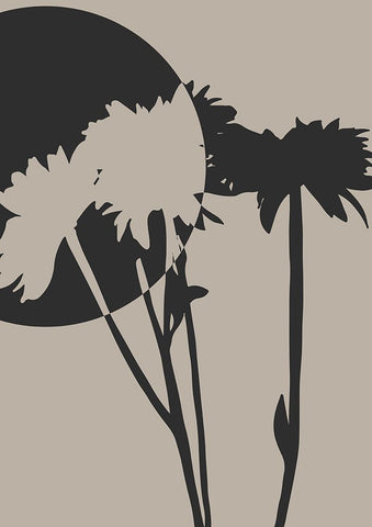 Abstract Flower 01 Black Ornate Wood Framed Art Print with Double Matting by Unsoy, Eda