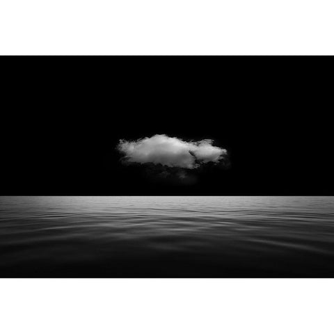 Lonely Cloud White Modern Wood Framed Art Print by Eisele, Stefan