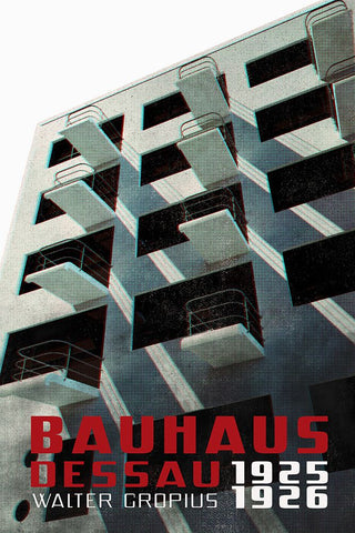 Bauhaus Dessau architecture in vintage magazine style VII Black Modern Wood Framed Art Print by Laiz Blursbyai, Rosana