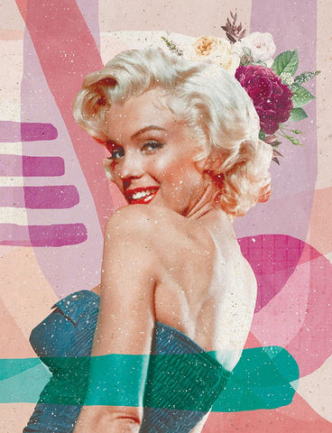 Marilyn is Back White Modern Wood Framed Art Print with Double Matting by Demir, Aylin