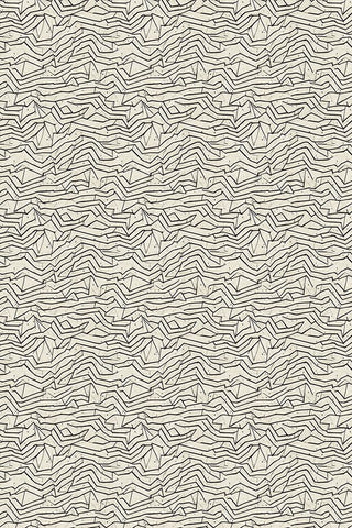 Abstract Lines Pattern White Modern Wood Framed Art Print with Double Matting by Treechild