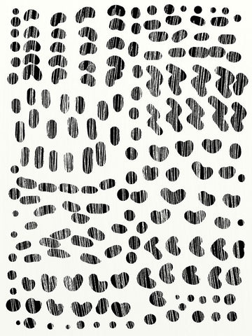 Dots and Strokes Black Ornate Wood Framed Art Print with Double Matting by Hobday, Dan