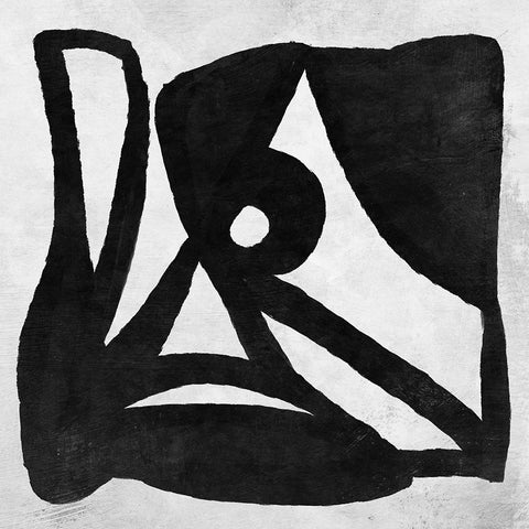Abstract Melody No2 Black Modern Wood Framed Art Print by Hobday, Dan