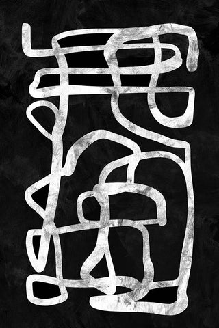Storyline No2 Black Modern Wood Framed Art Print by Hobday, Dan
