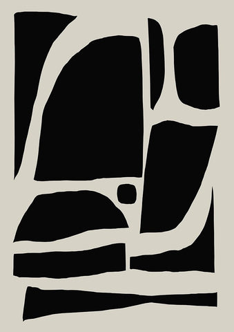 Pieces Black Modern Wood Framed Art Print by Hobday, Dan