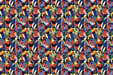 Pattern No 123 White Modern Wood Framed Art Print with Double Matting by Treechild