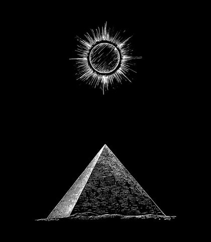 Kemit Pyramid Black Ornate Wood Framed Art Print with Double Matting by Abdel Aal, Hussein