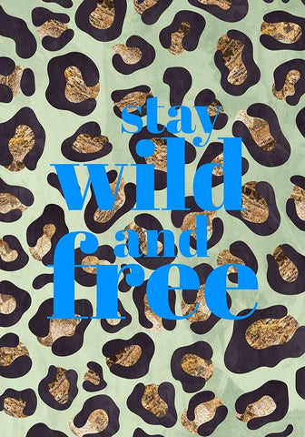 Wild and free leopard print typography White Modern Wood Framed Art Print with Double Matting by Manovski, Sarah