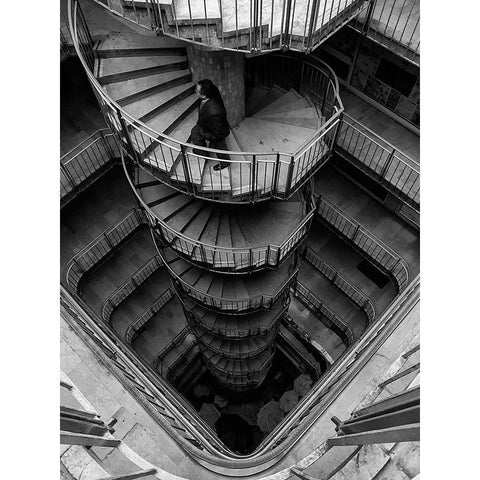 Vertigo Black Modern Wood Framed Art Print with Double Matting by Yilmazmaden, Alphan