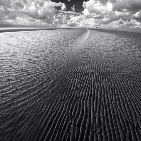 Ocean A Clouds Black Modern Wood Framed Art Print by Meyerdierks, Carsten