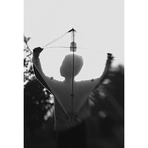 Q Play A Kite 2 Q Gold Ornate Wood Framed Art Print with Double Matting by Satriani, Jay