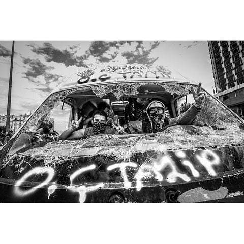 Taksim Victory White Modern Wood Framed Art Print by Bilgin, Mehmet
