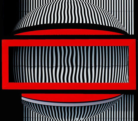 Red Frame With Attitude White Modern Wood Framed Art Print with Double Matting by Pearson, Wayne