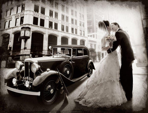 Gangster Wedding Black Ornate Wood Framed Art Print with Double Matting by Laudin, Dmitry