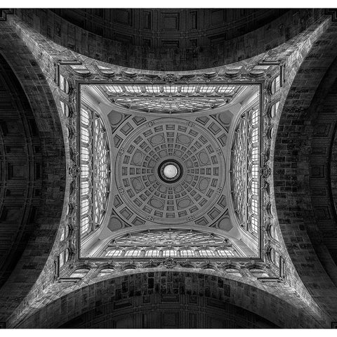 The Dome Black Modern Wood Framed Art Print with Double Matting by Van Den, Jef