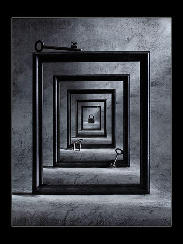 Locked Up Black Ornate Wood Framed Art Print with Double Matting by Ivanova, Victoria