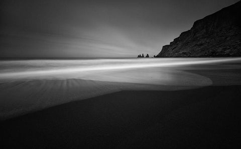 ... Black Beach White Modern Wood Framed Art Print with Double Matting by Hoffmann, Raymond