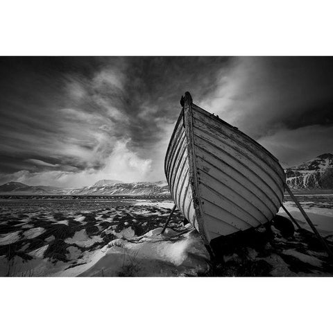 On Dry Land Black Modern Wood Framed Art Print with Double Matting by Ingibergsson, Bragi