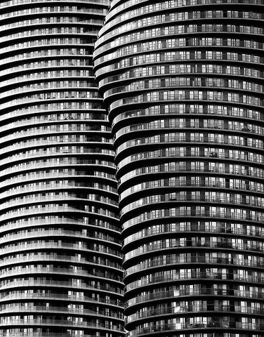 Absolute Towers White Modern Wood Framed Art Print with Double Matting by Shainidze, Roland