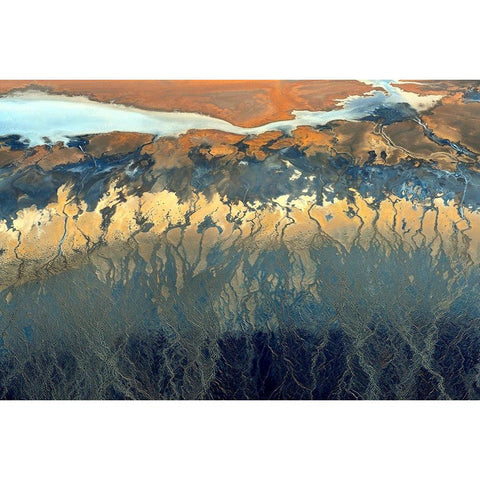 California Aerial Black Modern Wood Framed Art Print with Double Matting by Ghirardini, Tanja