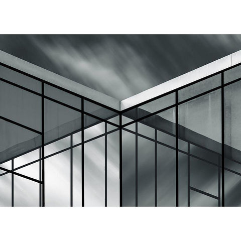 Crossing Clouds White Modern Wood Framed Art Print by Garcia, Vladi