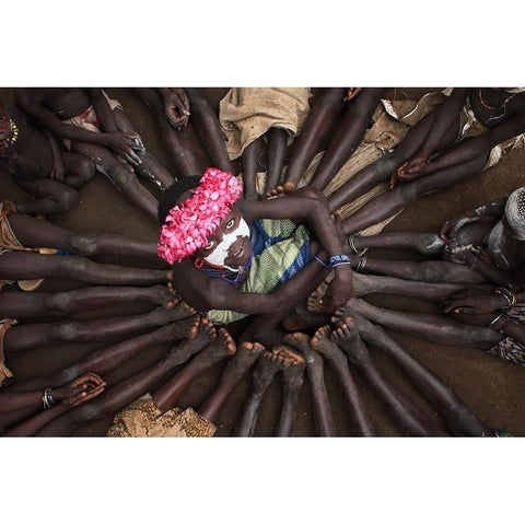 Kids In Holiday White Modern Wood Framed Art Print by Alhumaid, Hesham