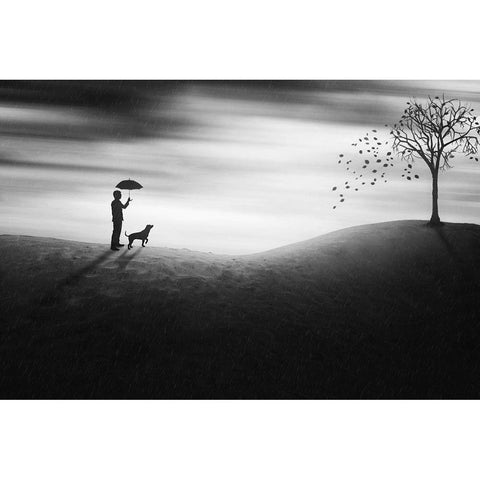 Autumn Black Modern Wood Framed Art Print by Marlianto, Ivan